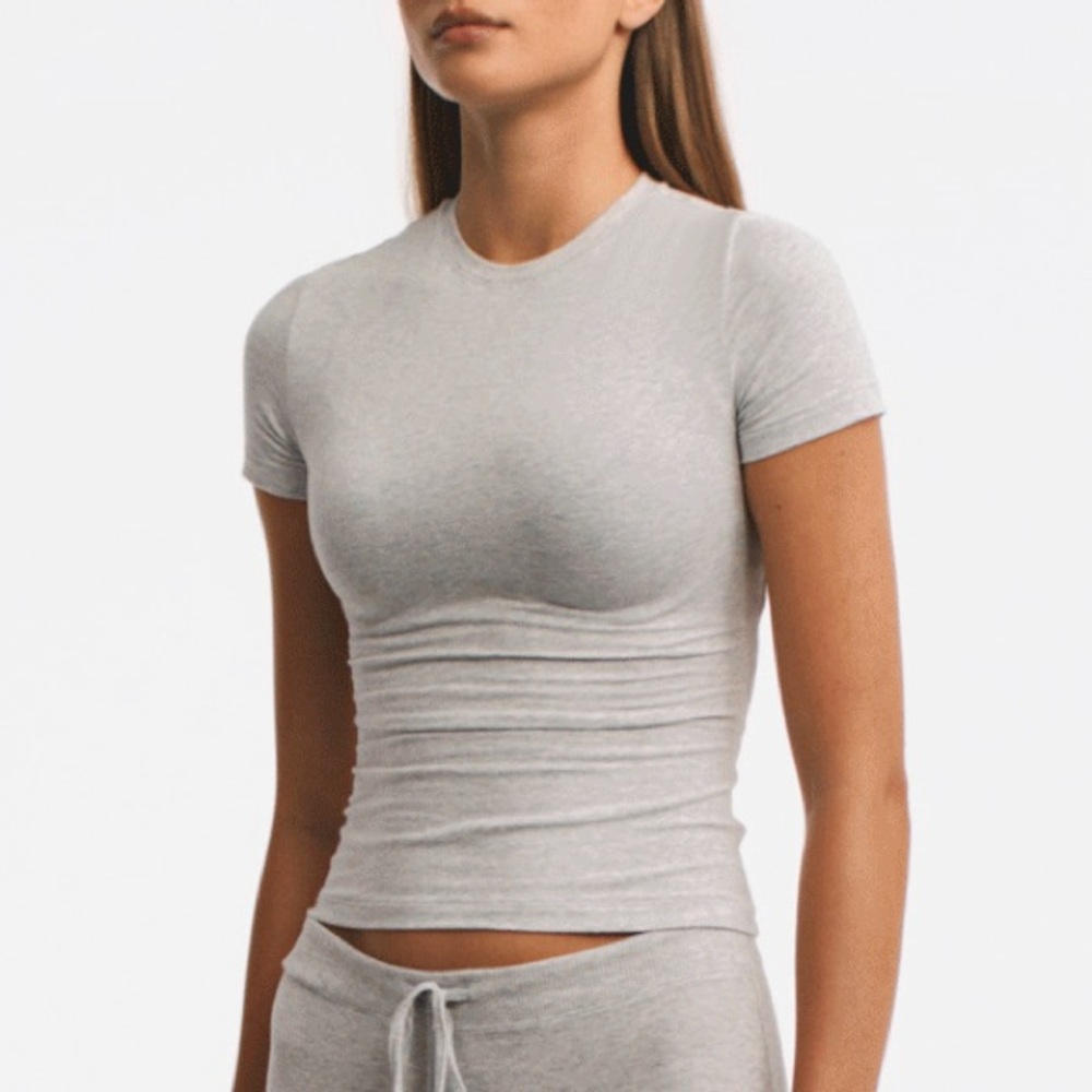 Skims Cotton Jersey T-Shirt in Grey